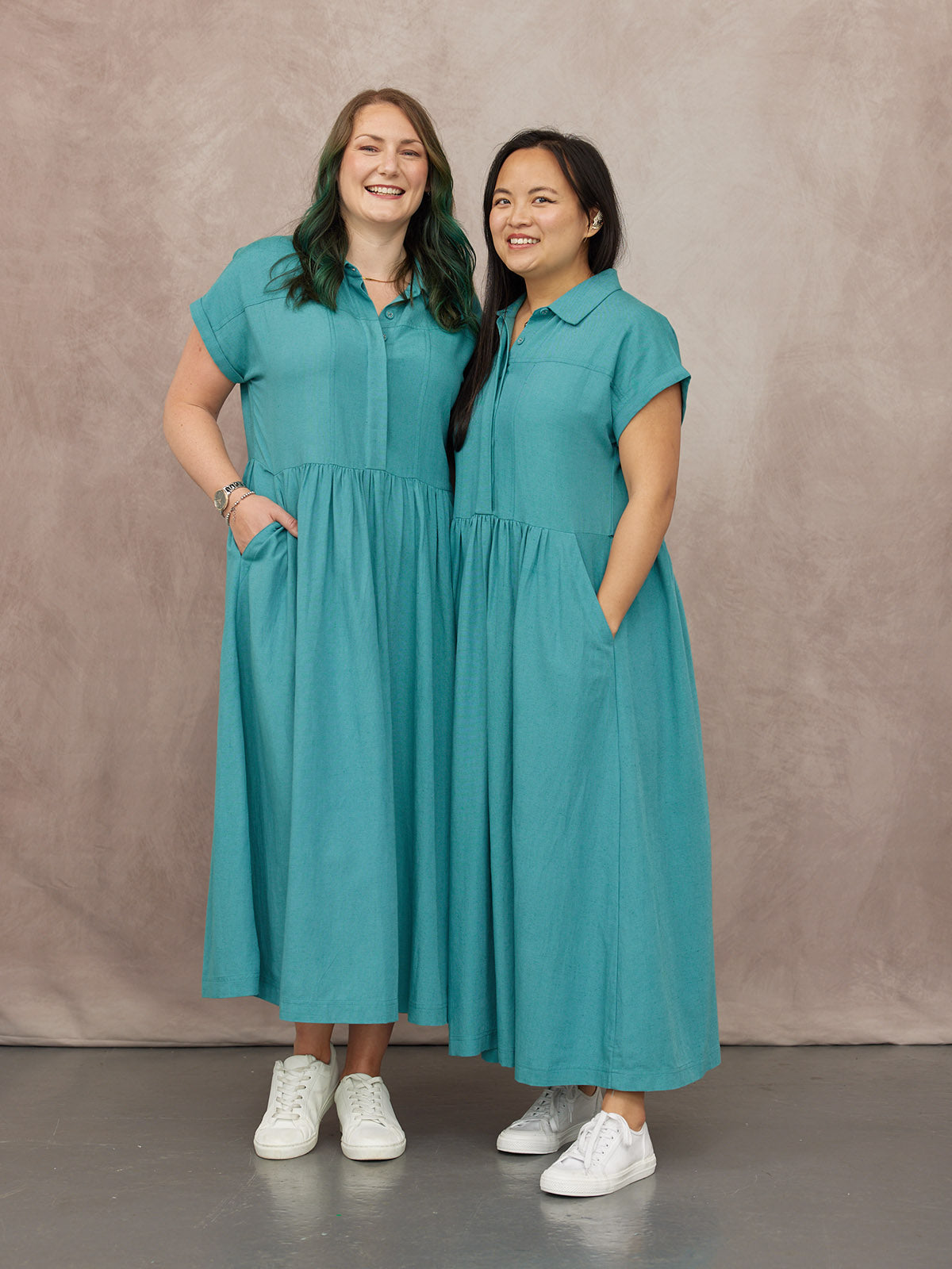 Rhiona Linen Shirt Dress - Teal