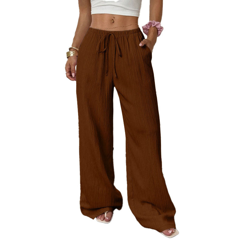 Pantalón Wide-Leg Relajado con Cordón