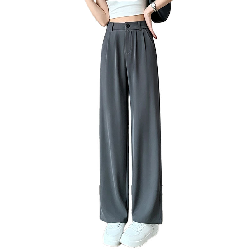 Pantalón Wide-Leg Plisado de Tiro Alto