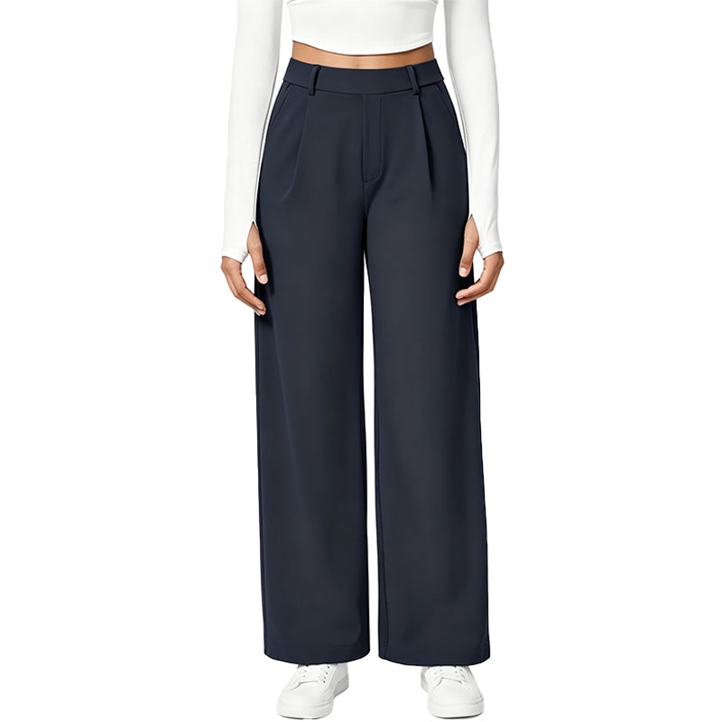 Pantalón Tailored Wide-Leg de Tiro Alto