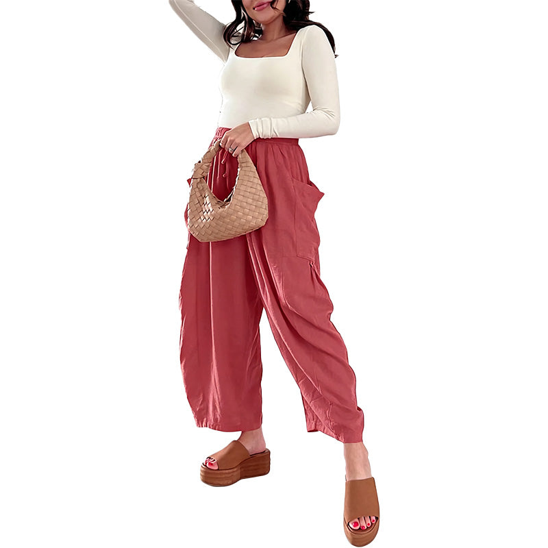 Pantalón Cargo Wide-Leg Relajado