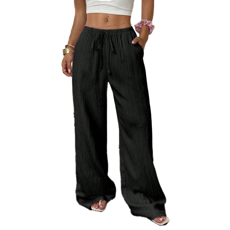 Pantalón Wide-Leg Relajado con Cordón