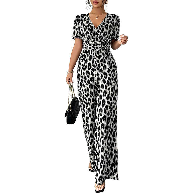 Peto Mono Wide-Leg Estampado Leopardo