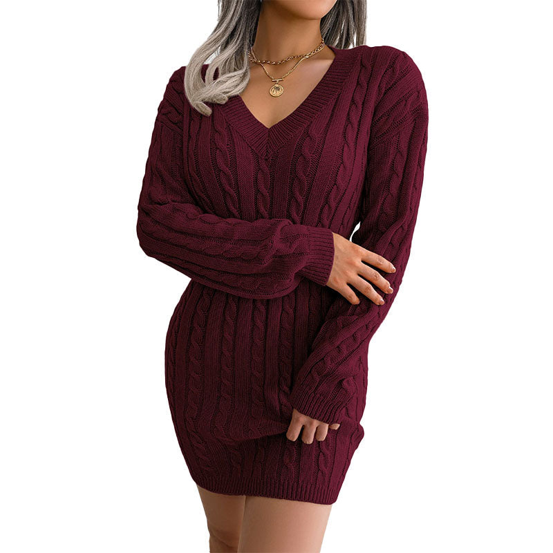 Vestido Corto de Punto Trenzado