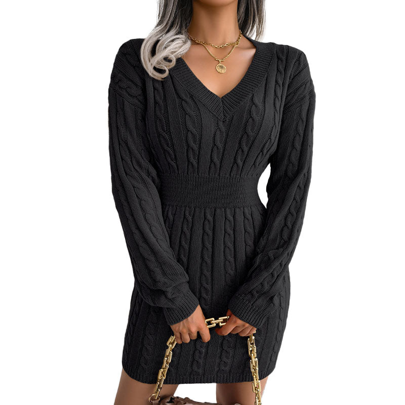 Vestido Corto de Punto Trenzado