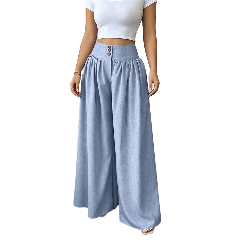Pantalón Wide-Leg Plisado Tailored