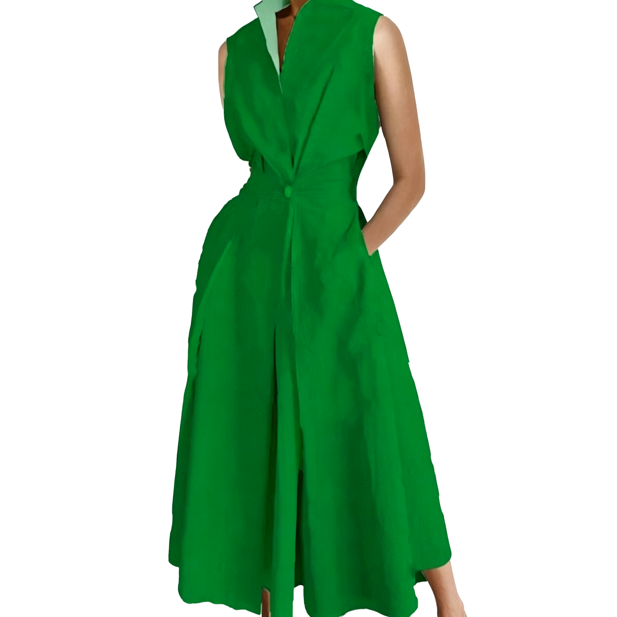 Vestido Largo Camisero Elegante con Cinturón