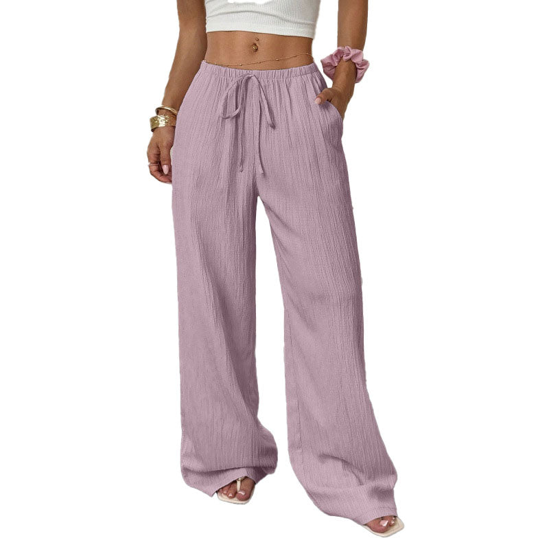 Pantalón Wide-Leg Relajado con Cordón