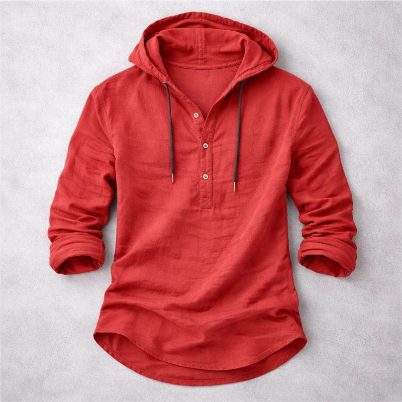 Drifter Linen Hoodie Shirt | Elvara House