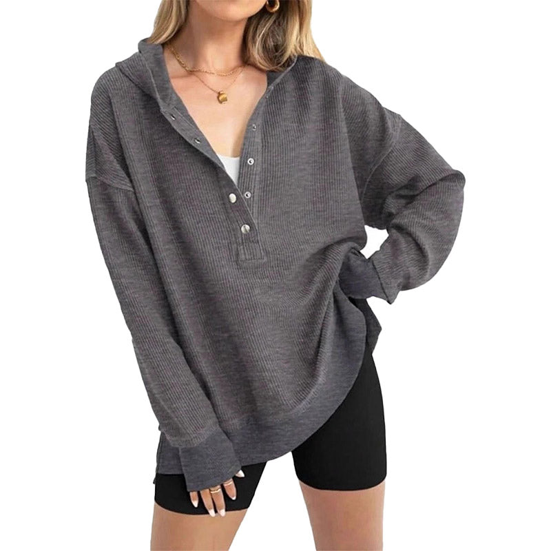 Sudadera de Canalé con Capucha Relajada