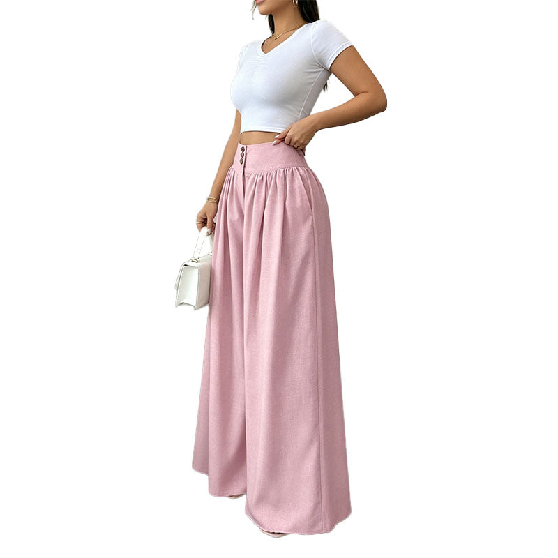 Pantalón Wide-Leg Plisado Tailored