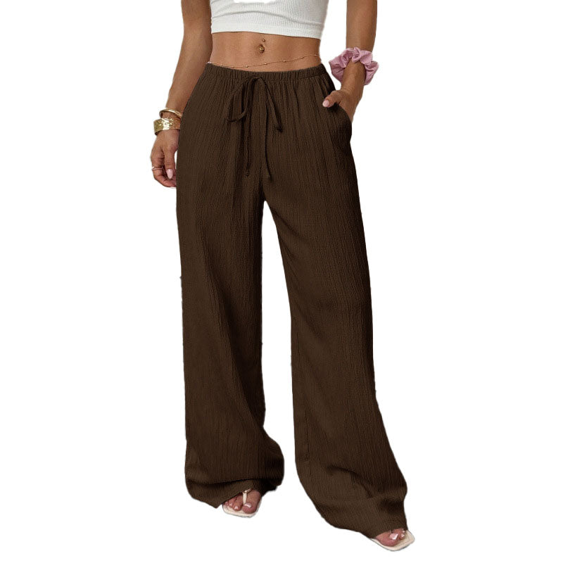 Pantalón Wide-Leg Relajado con Cordón