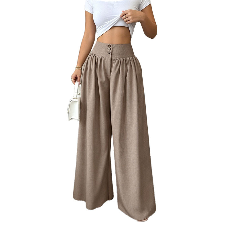 Pantalón Wide-Leg Plisado Tailored