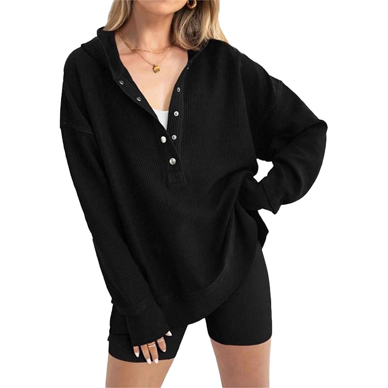 Sudadera de Canalé con Capucha Relajada