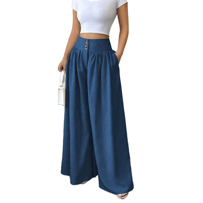 Pantalón Wide-Leg Plisado Tailored