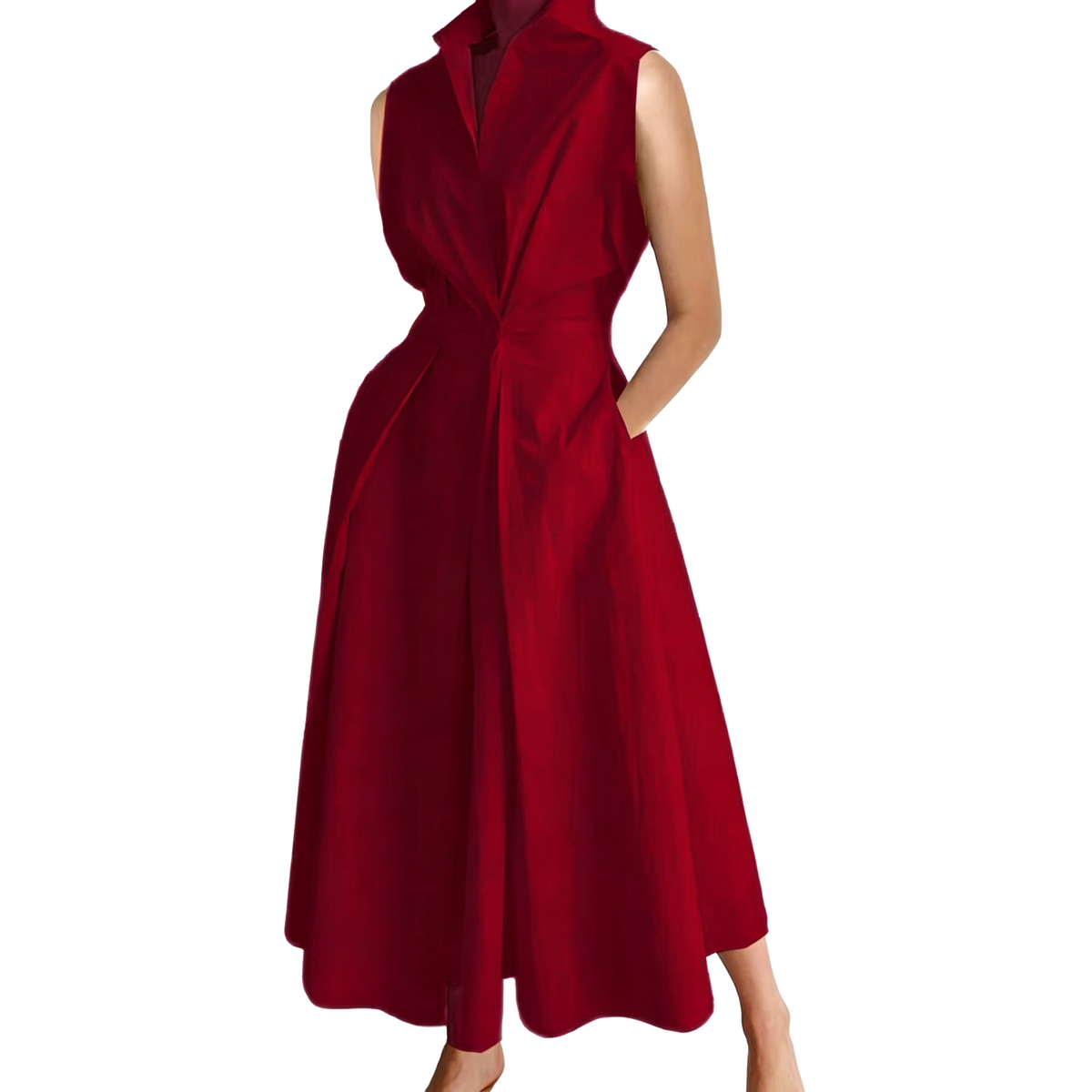 Vestido Largo Camisero Elegante con Cinturón