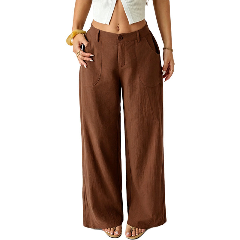 Pantalón Wide-Leg de Lino de Tiro Alto