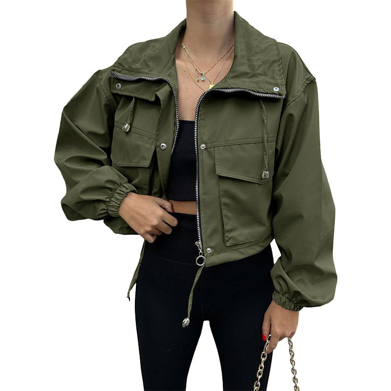 Chaqueta Utility Cropped con Cremallera