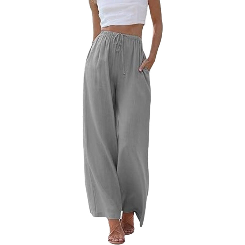 Pantalón Wide-Leg Mezcla de Lino