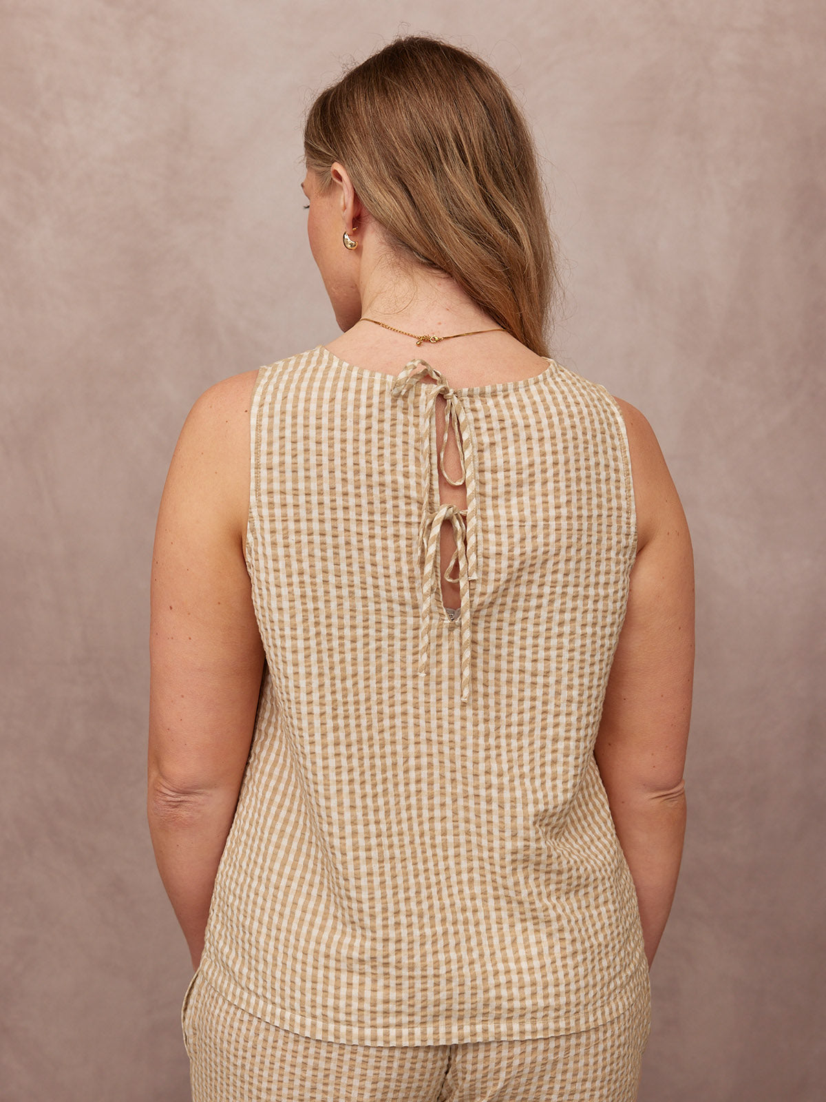 Tank Top & Trouser Bundle - Ruby & Rhianna - Brown Gingham