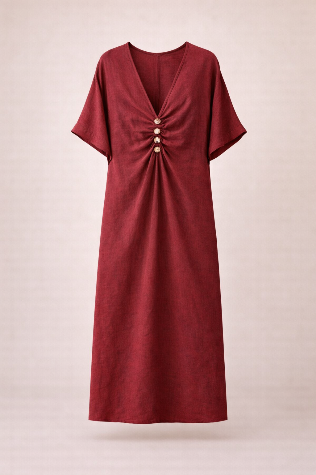 Aura linen dress burgundy