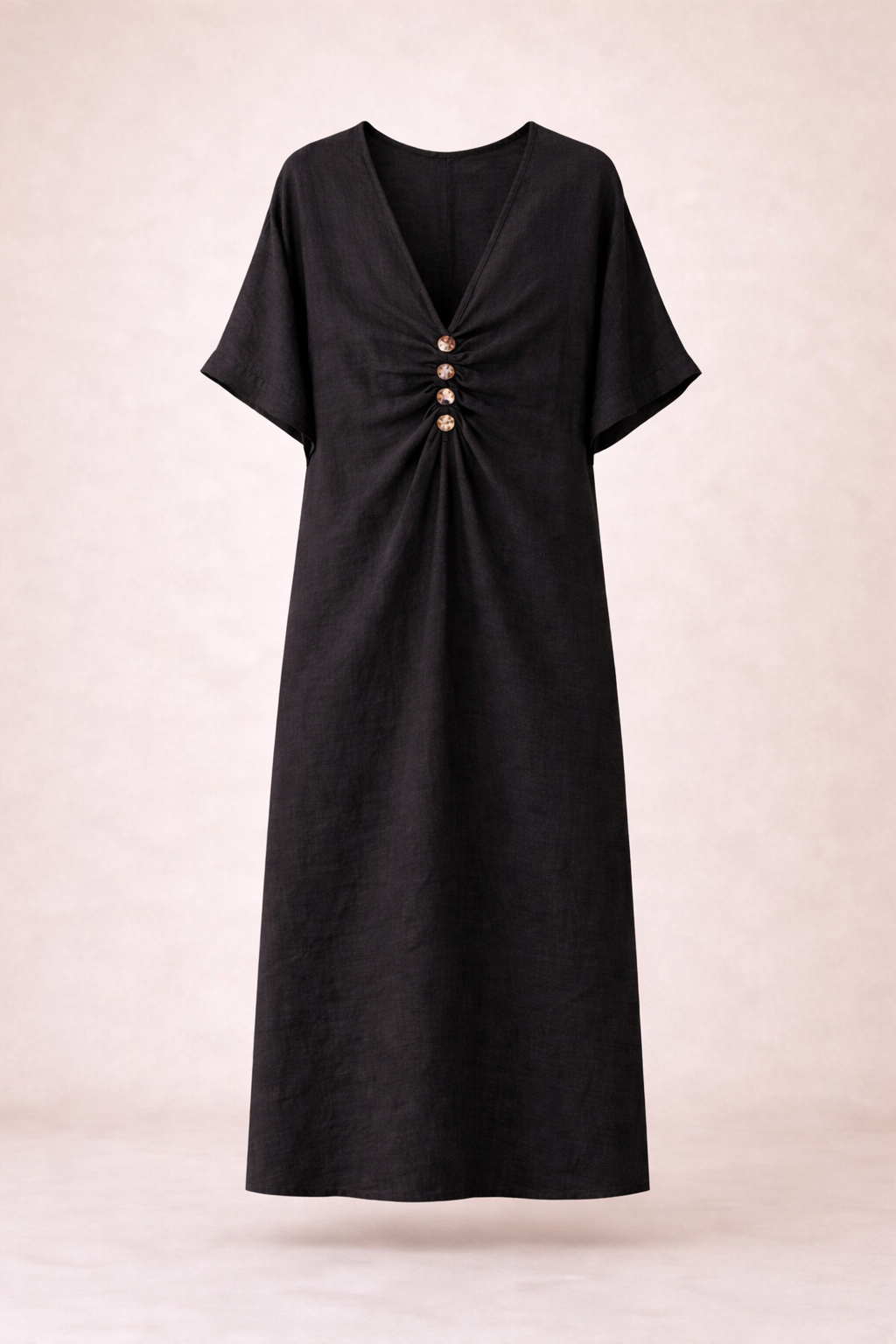 Aura linen dress black