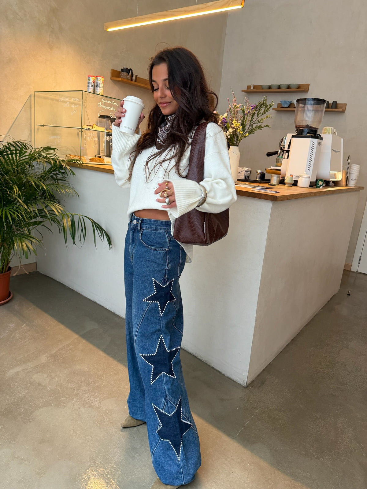 Stella | Vaqueros Wide-Leg de Tiro Alto con Estrella