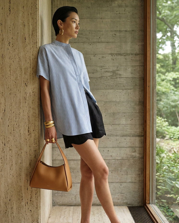 Lena | Camisa a Rayas Azul y Blanco