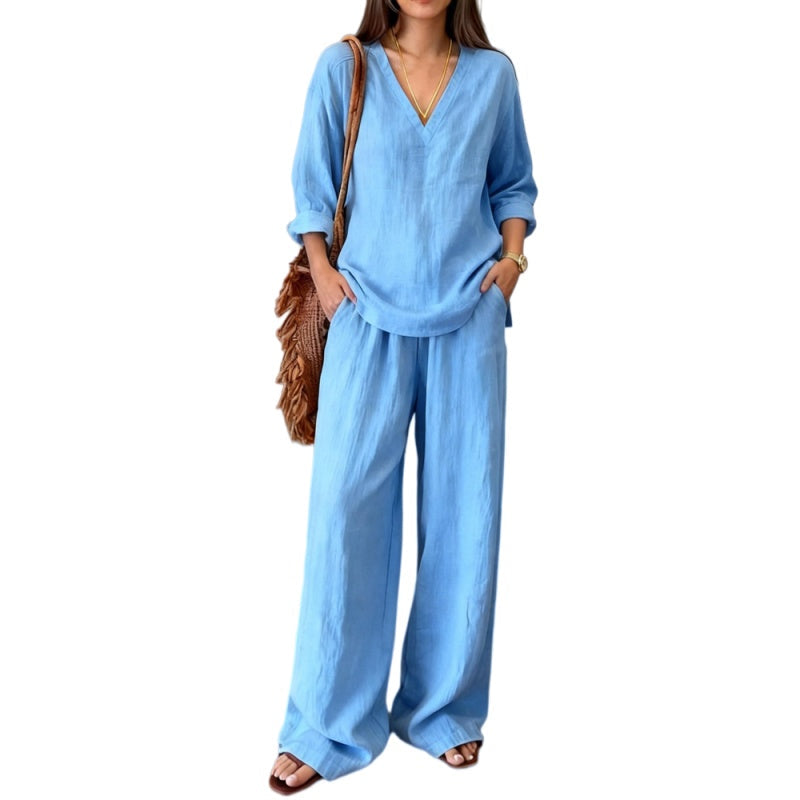 Conjunto Mezcla de Lino Manga Corta