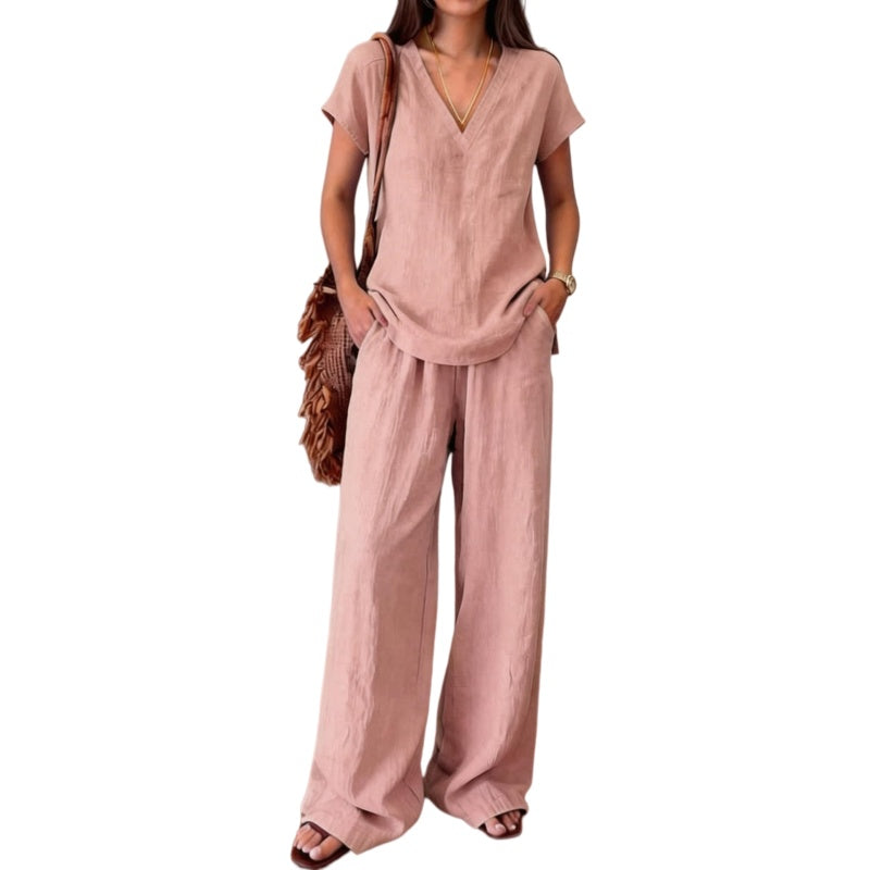Conjunto Mezcla de Lino Manga Corta