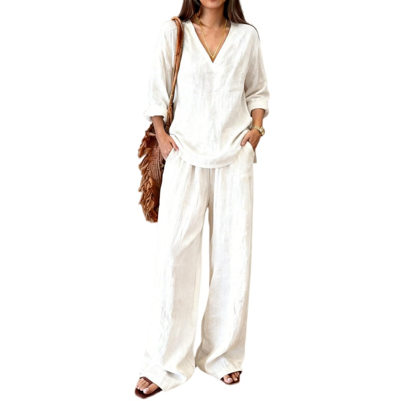 Conjunto Mezcla de Lino Manga Corta