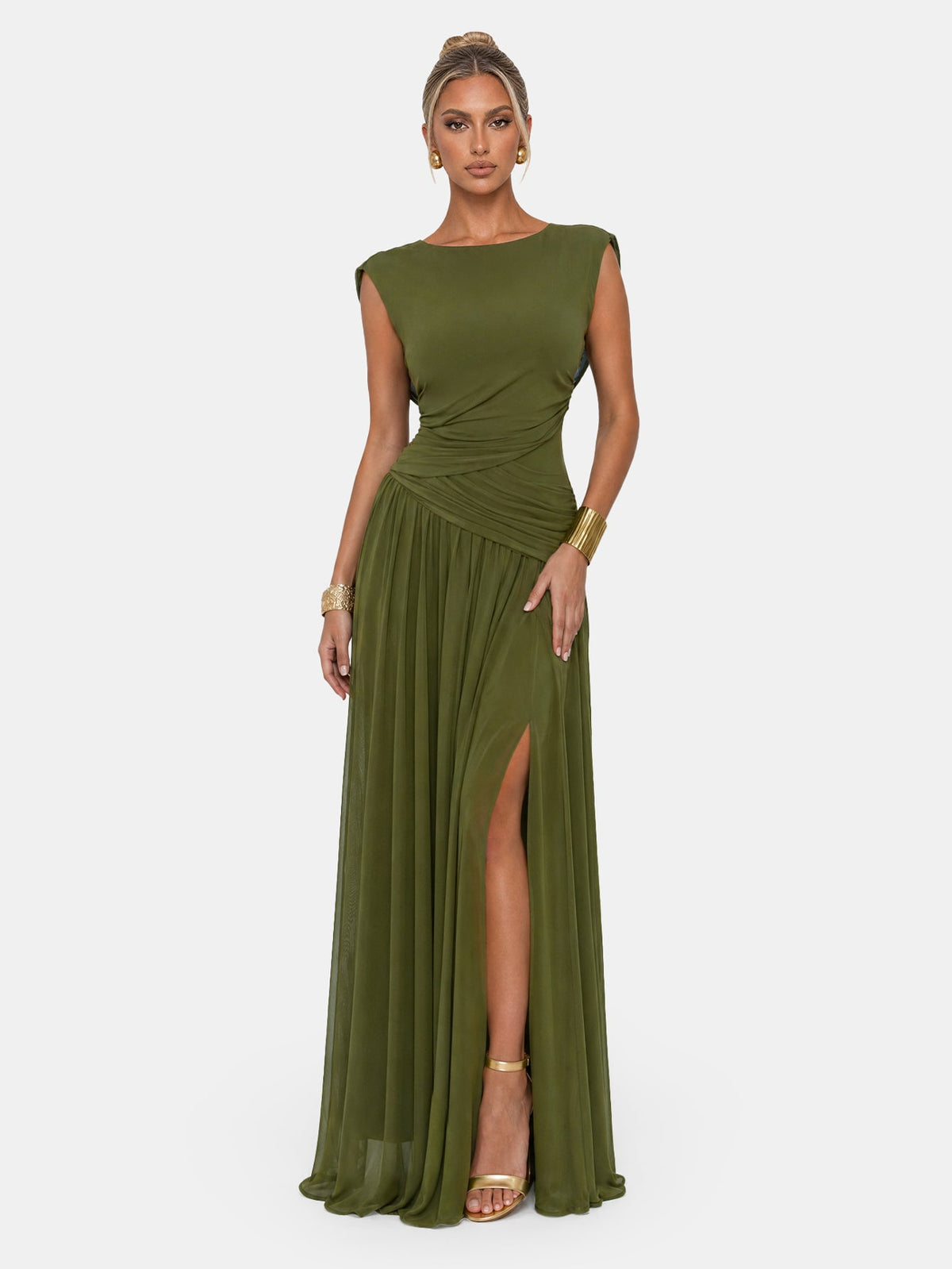Athena | Vestido Largo Convertible con Escote Cascada
