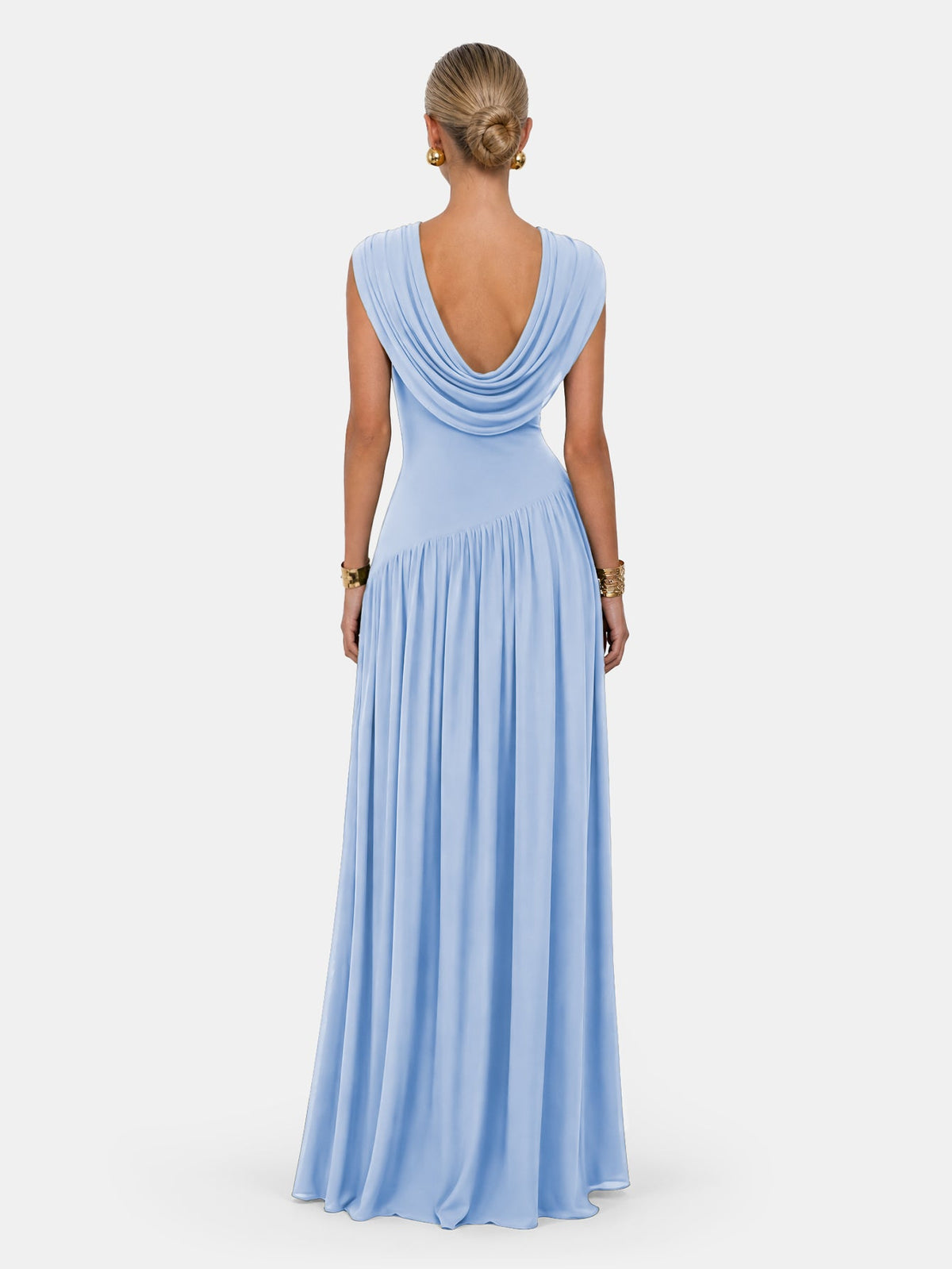 Athena | Vestido Largo Convertible con Escote Cascada