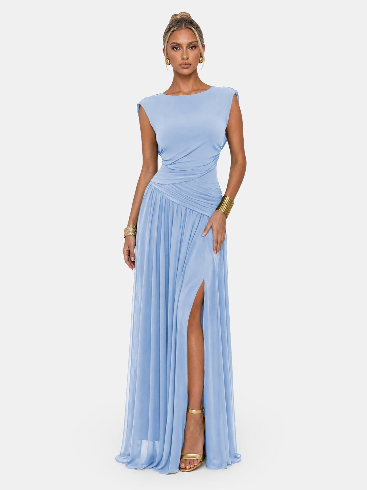 Athena | Vestido Largo Convertible con Escote Cascada