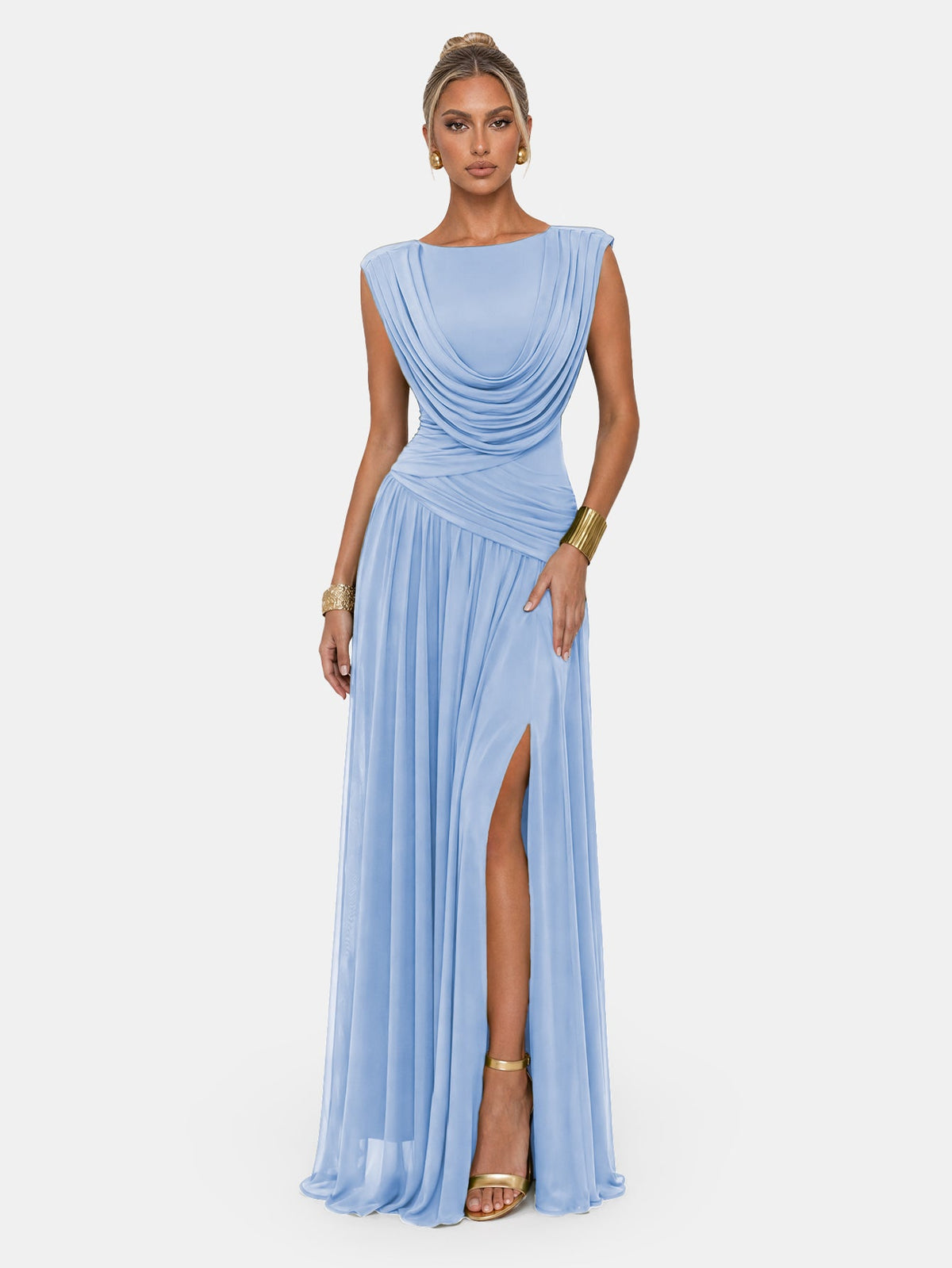 Athena | Vestido Largo Convertible con Escote Cascada
