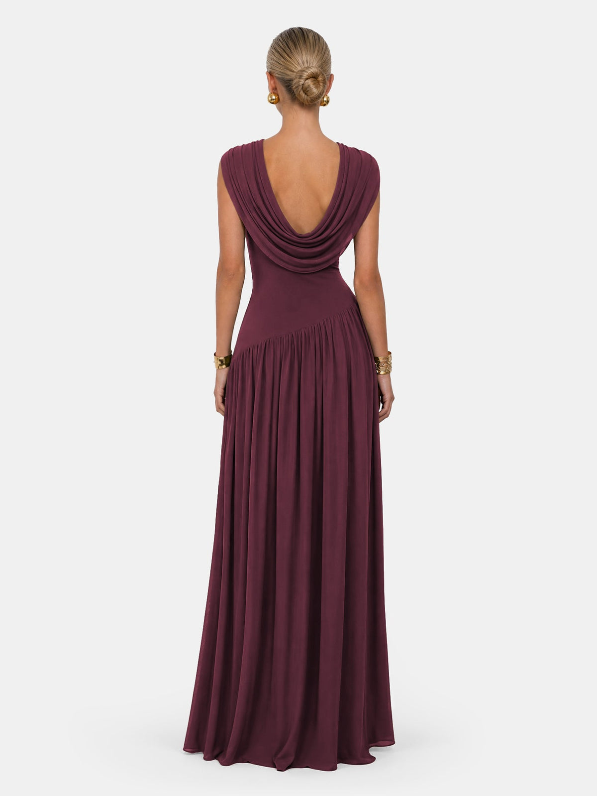 Athena | Vestido Largo Convertible con Escote Cascada