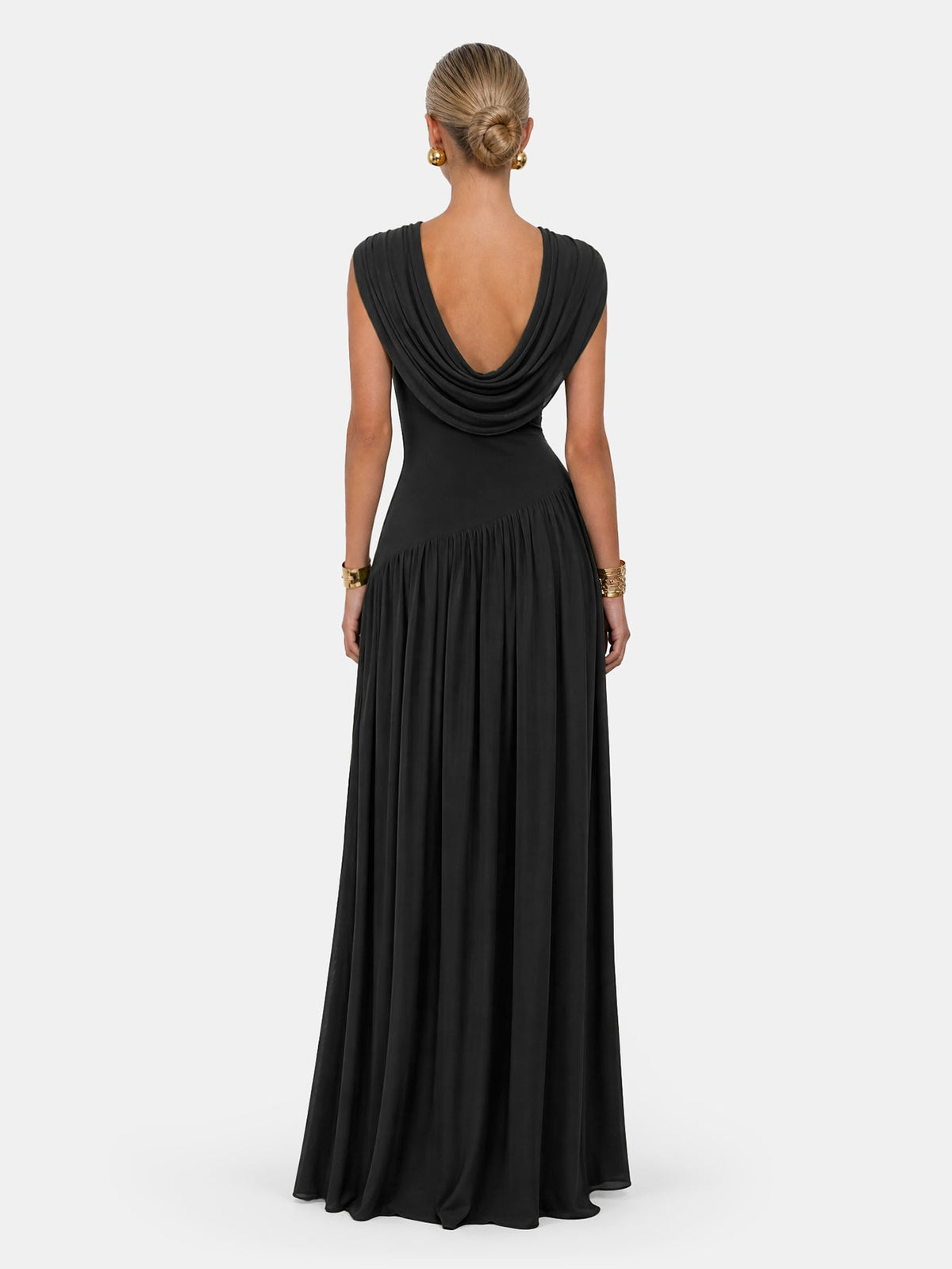 Athena | Vestido Largo Convertible con Escote Cascada
