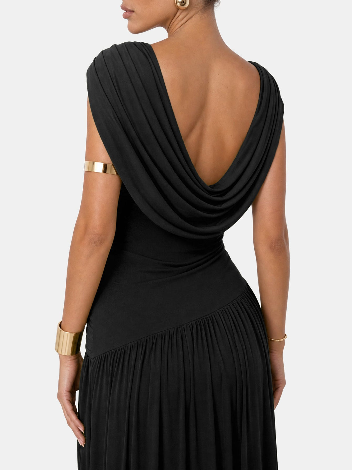Athena | Vestido Largo Convertible con Escote Cascada