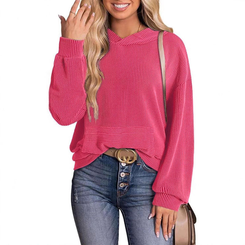 Sudadera Waffle con Capucha Relajada