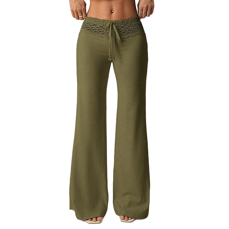 Pantalón Flare Cintura con Encaje