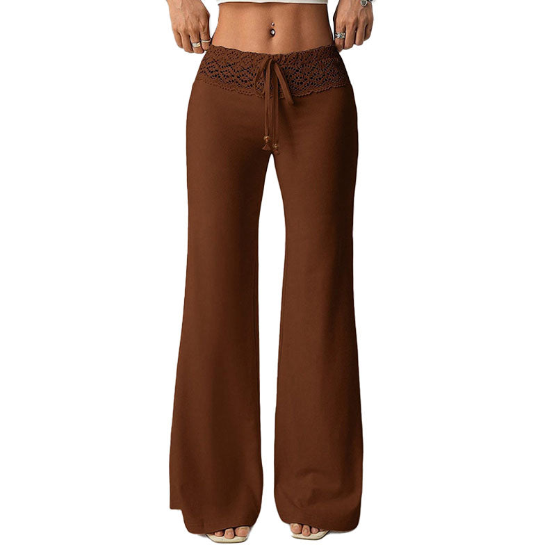 Pantalón Flare Cintura con Encaje