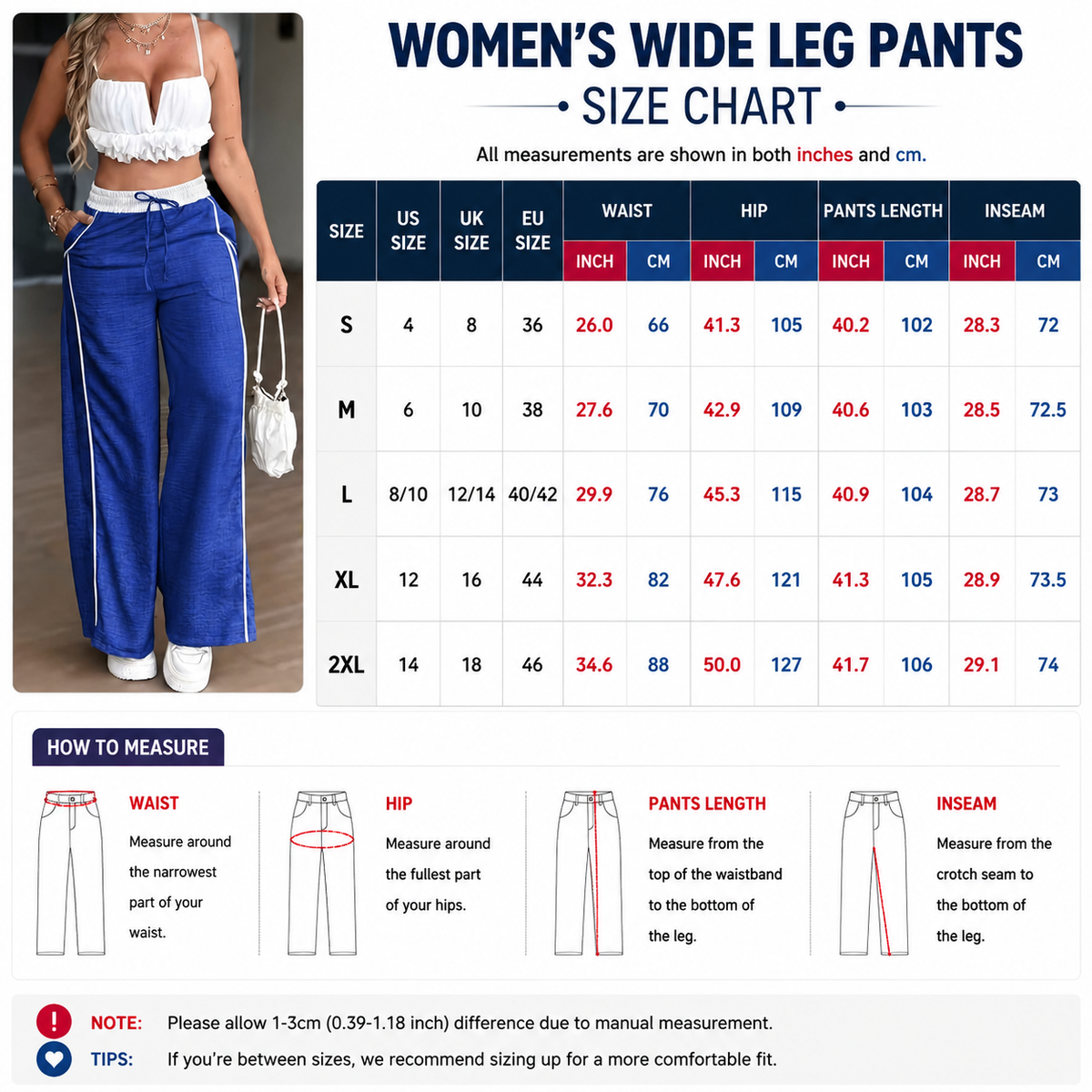 Pantalón Wide-Leg con Ribete de Contraste