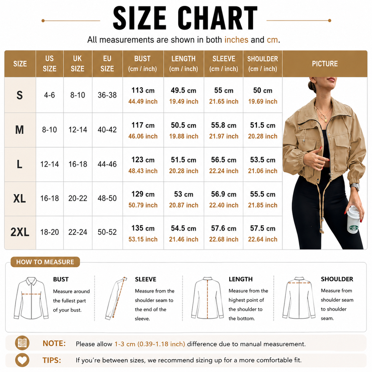 Chaqueta Utility Cropped con Cremallera