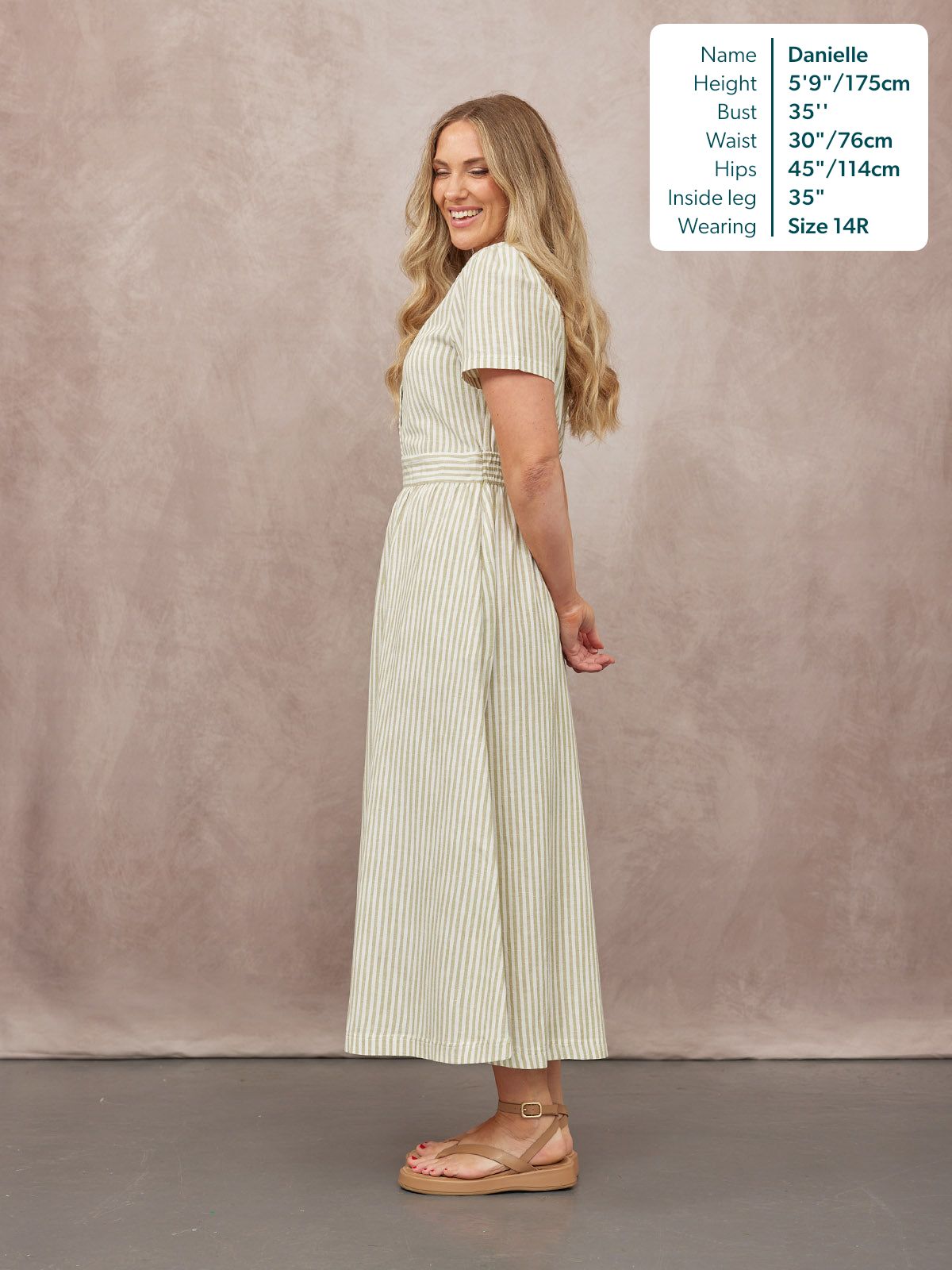 Diana Stripe Dress - Green & White
