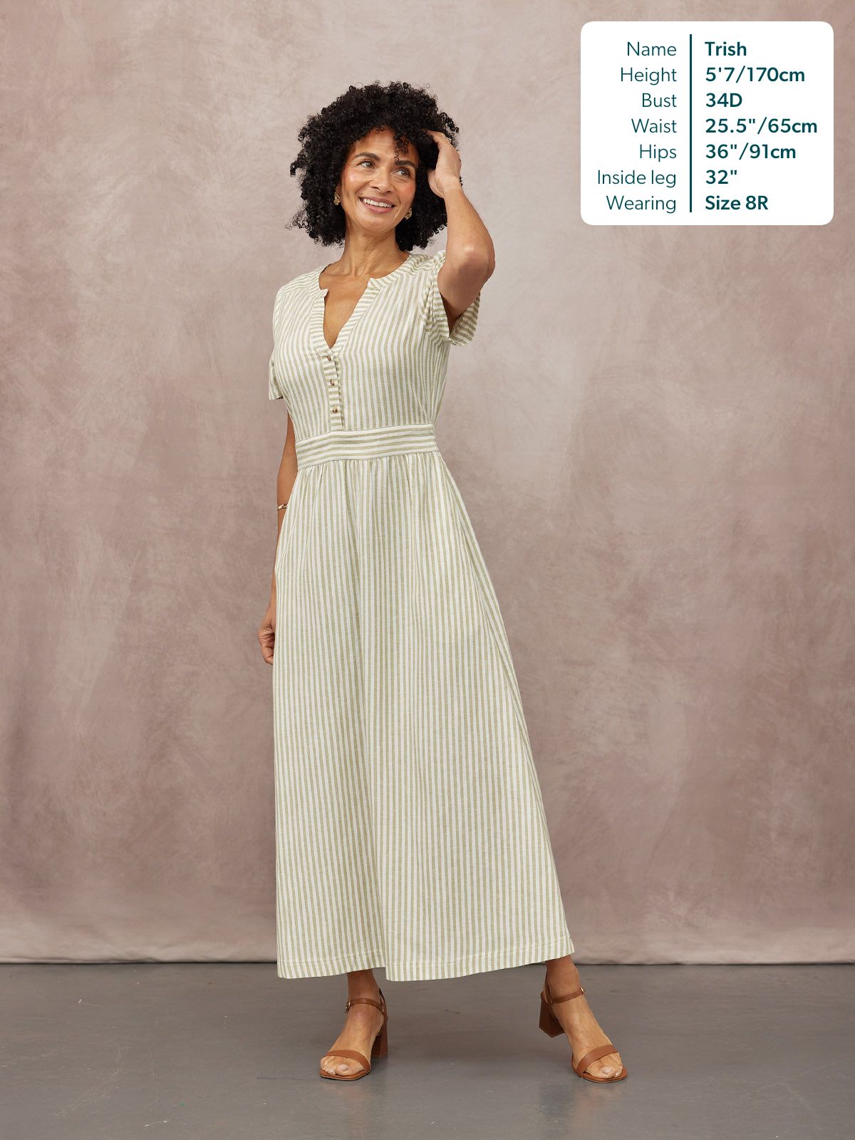 Diana Stripe Dress - Green & White