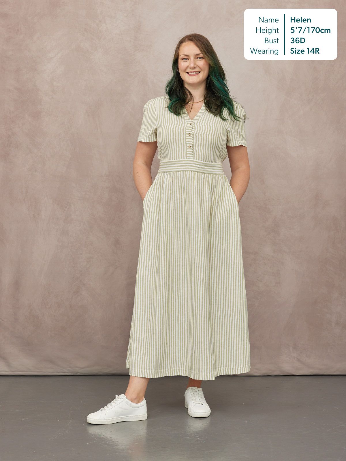 Diana Stripe Dress - Green & White