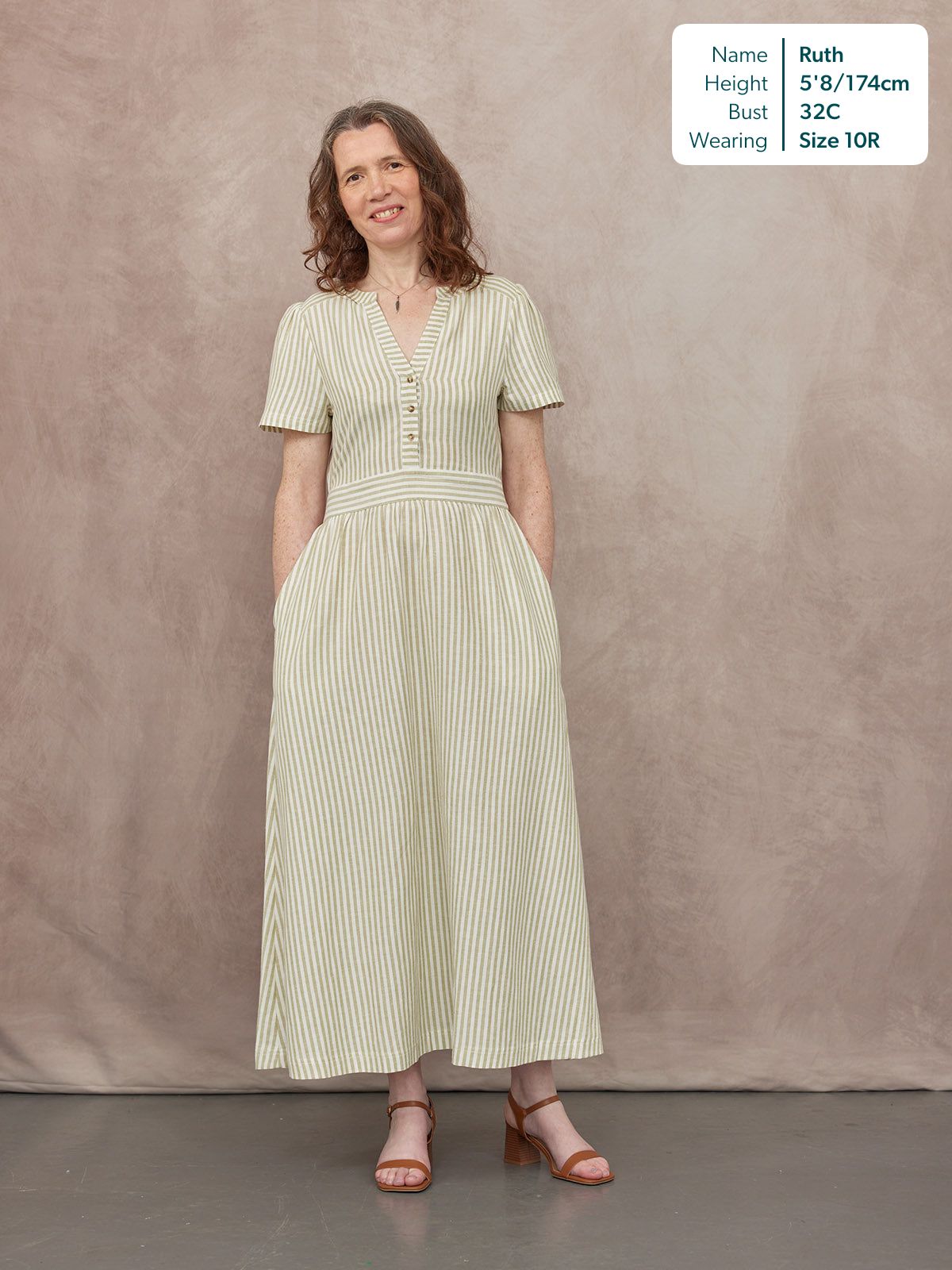 Diana Stripe Dress - Green & White