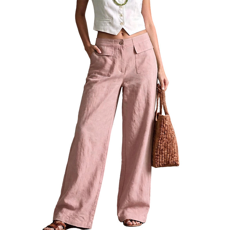 Women's Casual Cotton Linen Loose-Fitting Pants