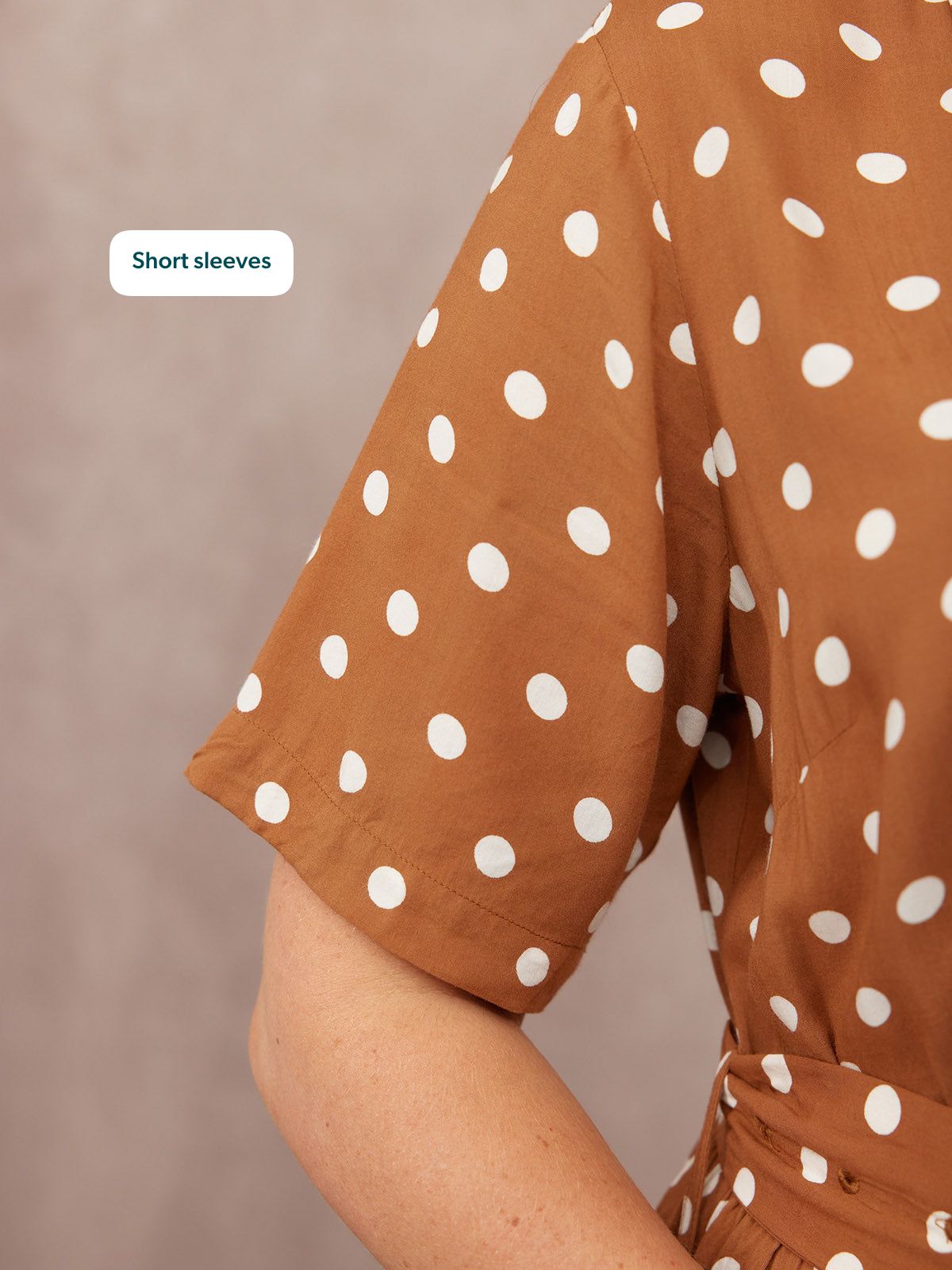 Camilla Shirt Dress - Brown & White Spot Print