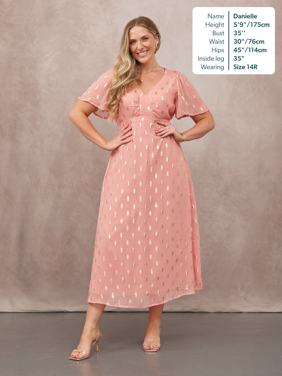 Helena Lurex Dress - Pink & Gold